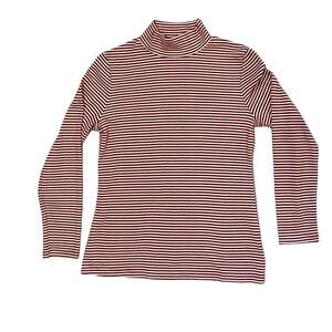 Striped Red and White Turtleneck Top with Gold accents (M)